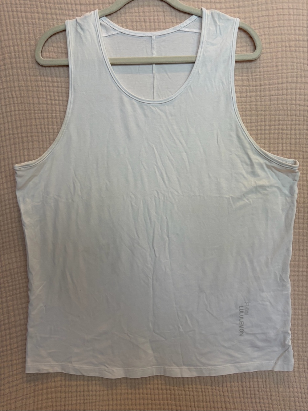 lululemon 5 Year Flow Logo Tank White Men’s M3BE9S 22" PTP